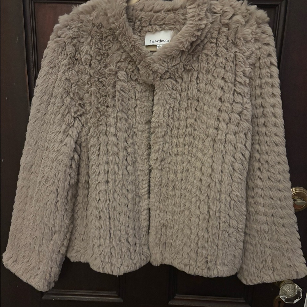 Heartloom Taupe Teddy Faux Fur Jacket